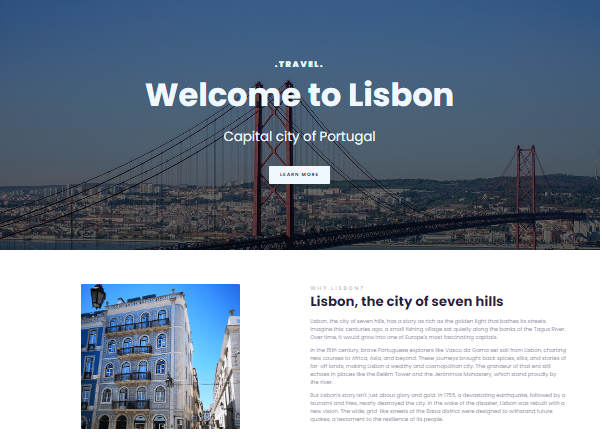 Lisbon Landing Page preview