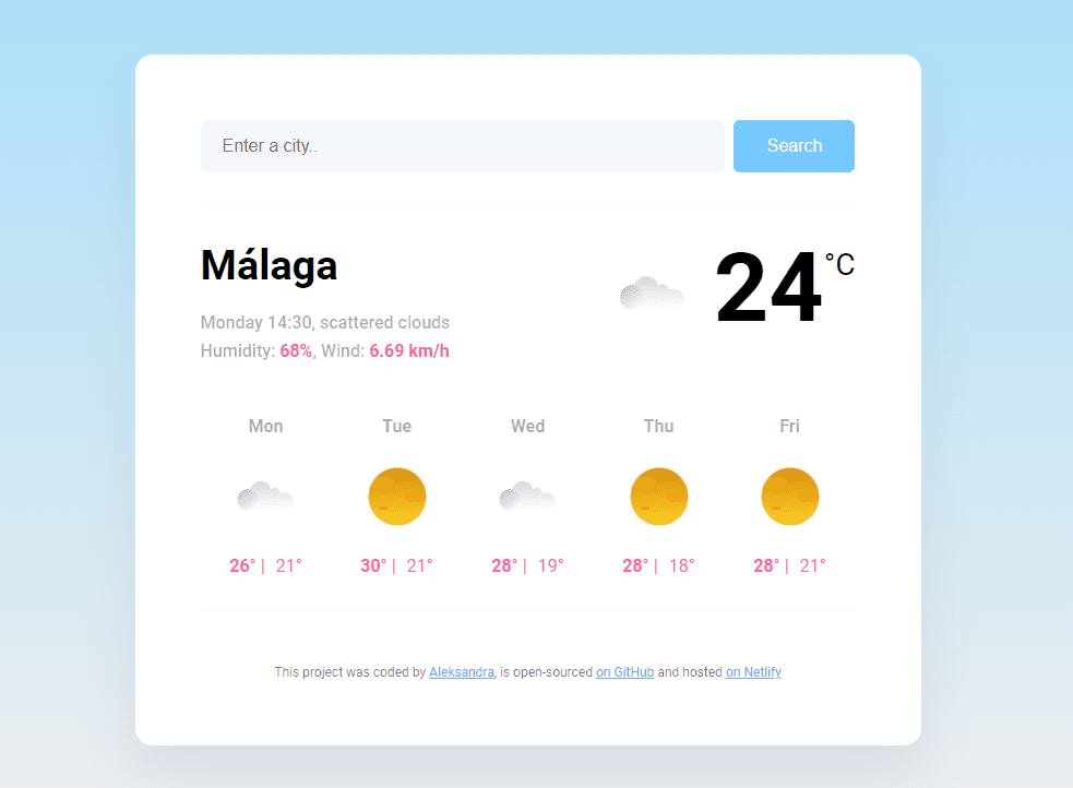 Weather project preview